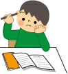 勉強している男の子のイラスト