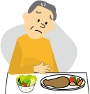 食欲がない男性のイラスト