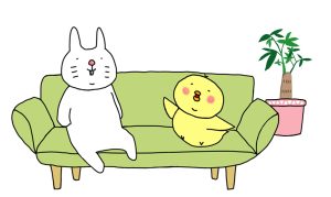うさじの部屋(ぴよ吉とソファ)